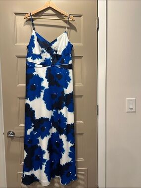 Banana Republic Blue and White Floral Maxi Dress